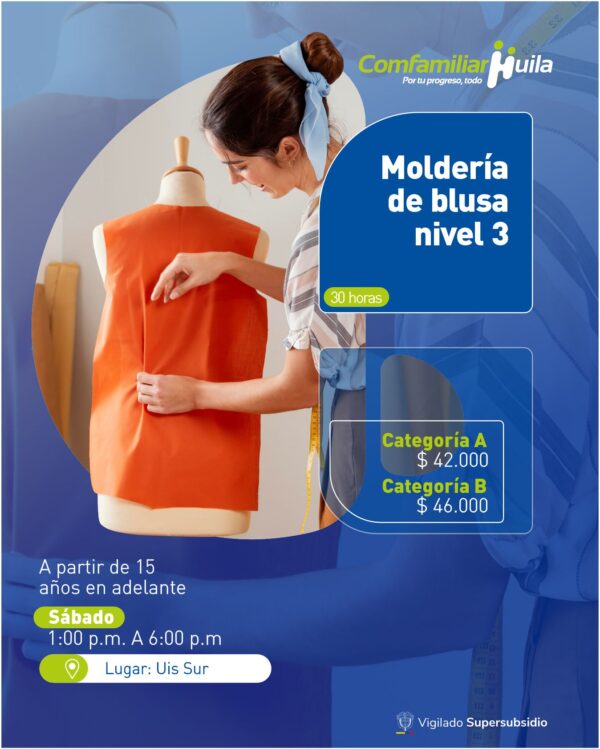 Moldería de blusa nivel 3