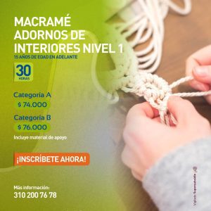 Macramé Adornos de Interiores Nivel 1