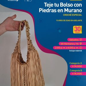 Teje tu bolso con piedras en murano - Croché especial