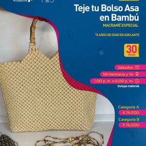 Teje tu bolso asa en bambú - Macramé especial